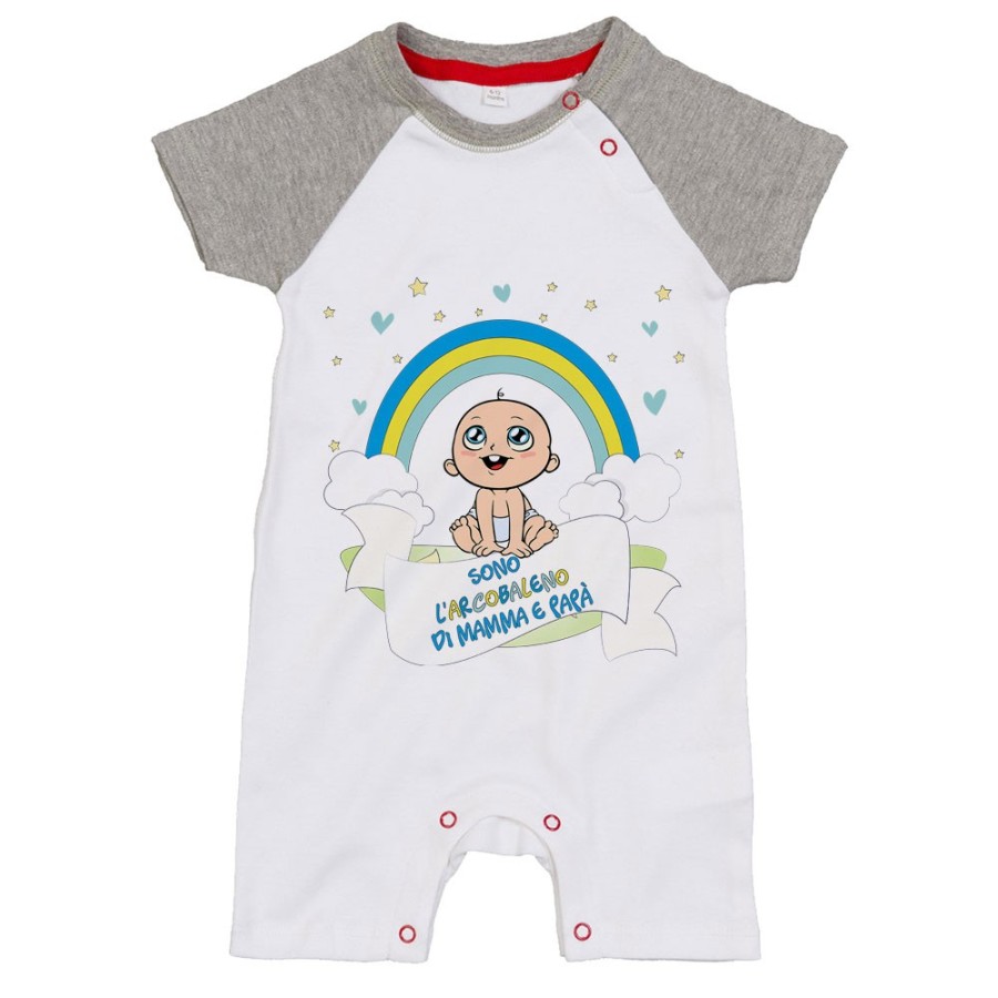 Pagliaccetto neonato sono l'arcobaleno di mamma e papà con bambino Per la famiglia