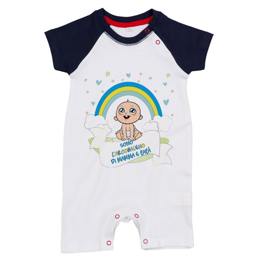 Pagliaccetto neonato sono l'arcobaleno di mamma e papà con bambino Per la famiglia