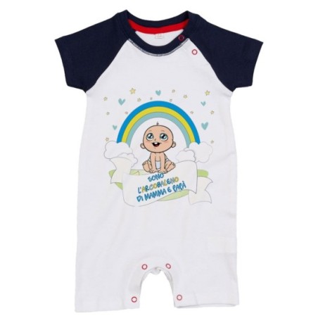 Pagliaccetto neonato sono l'arcobaleno di mamma e papà con bambino Per la famiglia