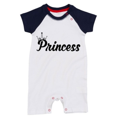 Pagliaccetto neonato personalizzabile con nome prince princess con corona Per la famiglia