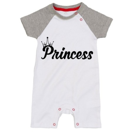 Pagliaccetto neonato personalizzabile con nome prince princess con corona Per la famiglia
