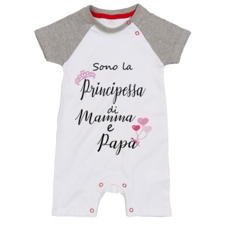 Pagliaccetto neonata sono la principessa di mamma e papà