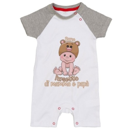Pagliaccetto neonato sono l'orsetto di mamma e papà