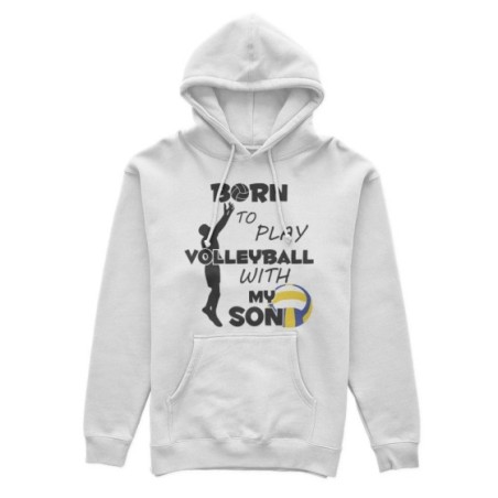 Felpa uomo born to play volleyball with my son my daughter Per il papà