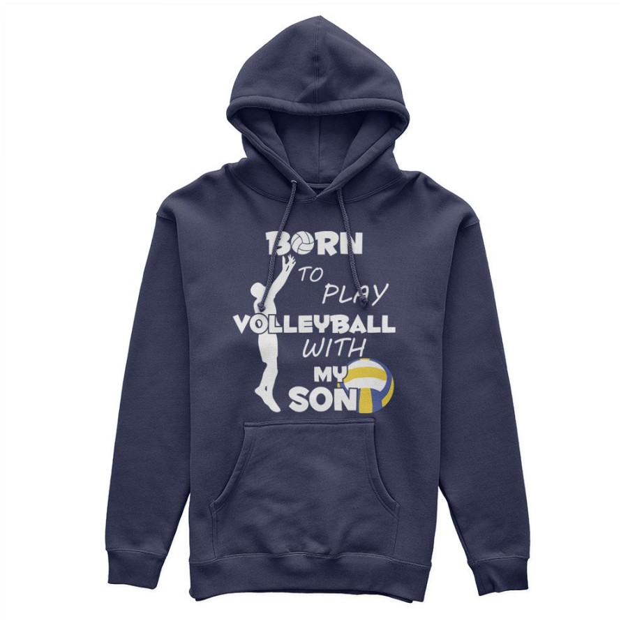 Felpa uomo born to play volleyball with my son my daughter Per il papà