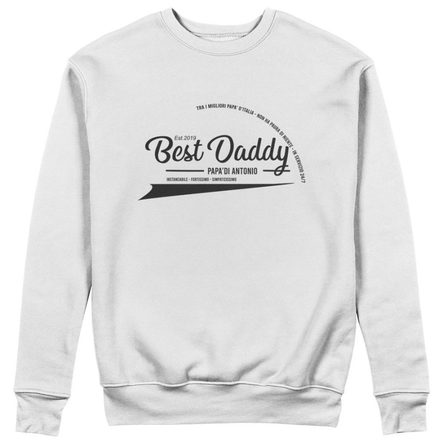 Felpa uomo personalizzata con nome e anno best daddy instancabile fortissimo simpaticissimo Per il papà