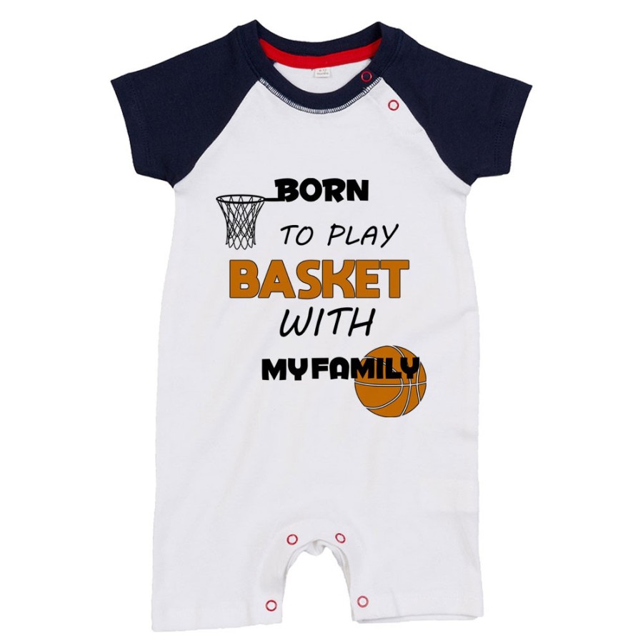 Pagliaccetto neonato born to play basket with my family Per la famiglia