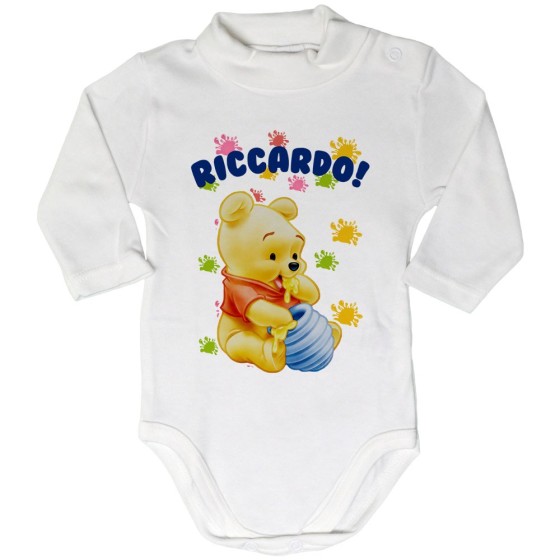 Body lupetto neonato personalizzato con nome baby winnie the pooh Cartoon