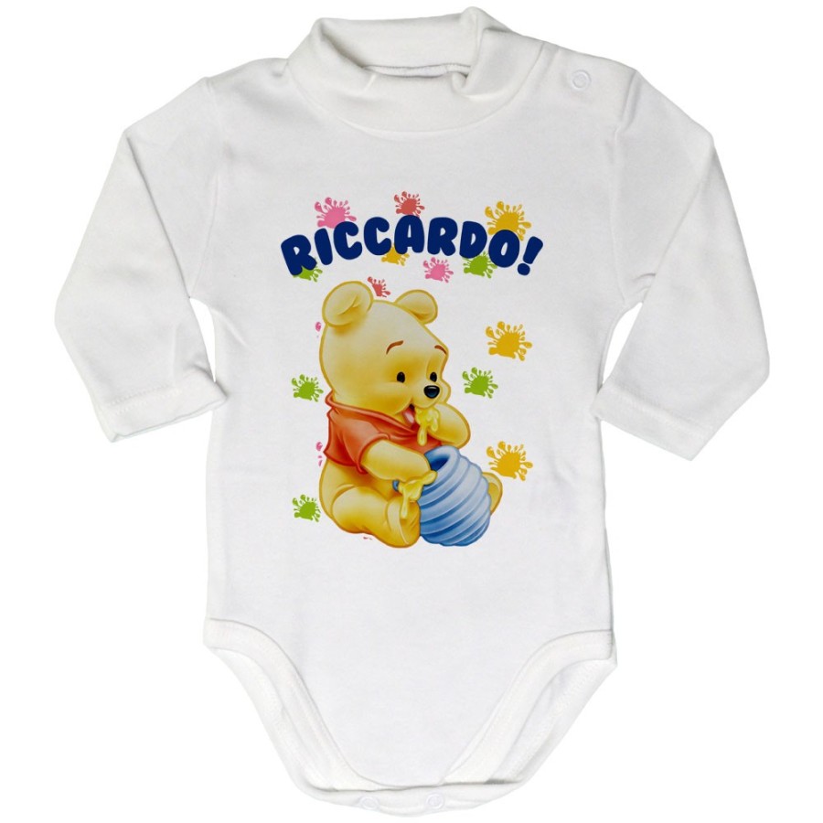 Body lupetto neonato personalizzato con nome baby winnie the pooh Cartoon