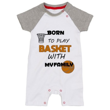 Pagliaccetto neonato born to play basket with my family Per la famiglia