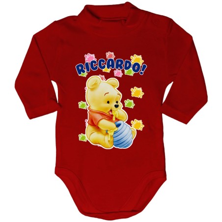 Body lupetto neonato personalizzato con nome baby winnie the pooh Cartoon