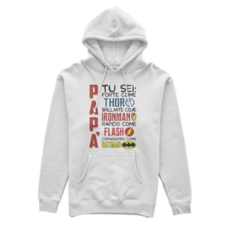 Felpa uomo papà tu sei forte thor brillante ironman...