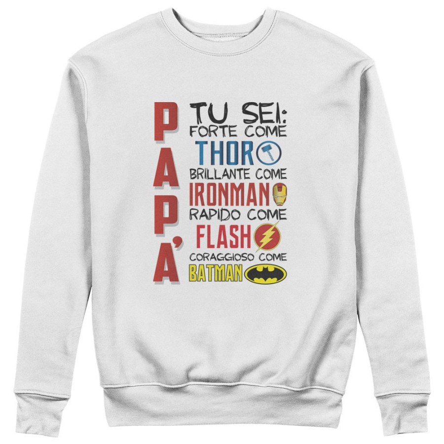 Felpa uomo papà tu sei forte thor brillante ironman rapido flash coraggioso batman Per il papà