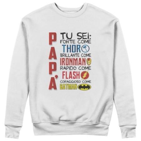 Felpa uomo papà tu sei forte thor brillante ironman rapido flash coraggioso batman Per il papà