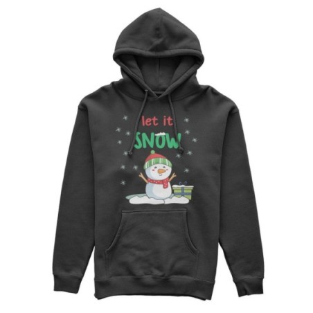 Felpa uomo pupazzo di neve let it snow Natale