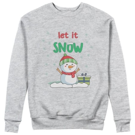 Felpa uomo pupazzo di neve let it snow Natale