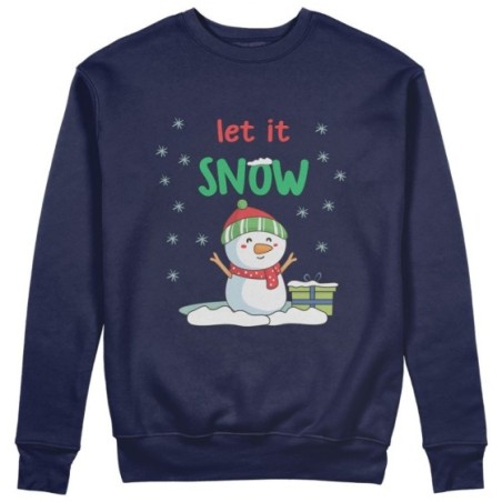 Felpa uomo pupazzo di neve let it snow Natale