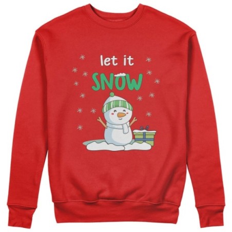 Felpa uomo pupazzo di neve let it snow Natale