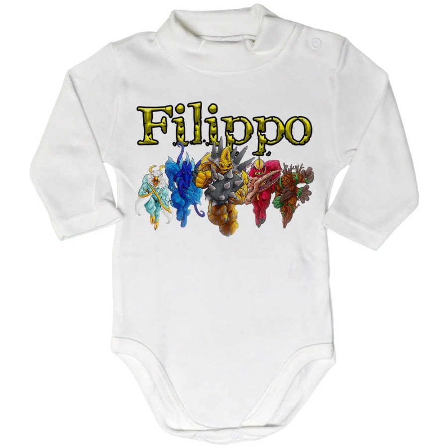 Body lupetto neonato personalizzato con nome gormiti Cartoon