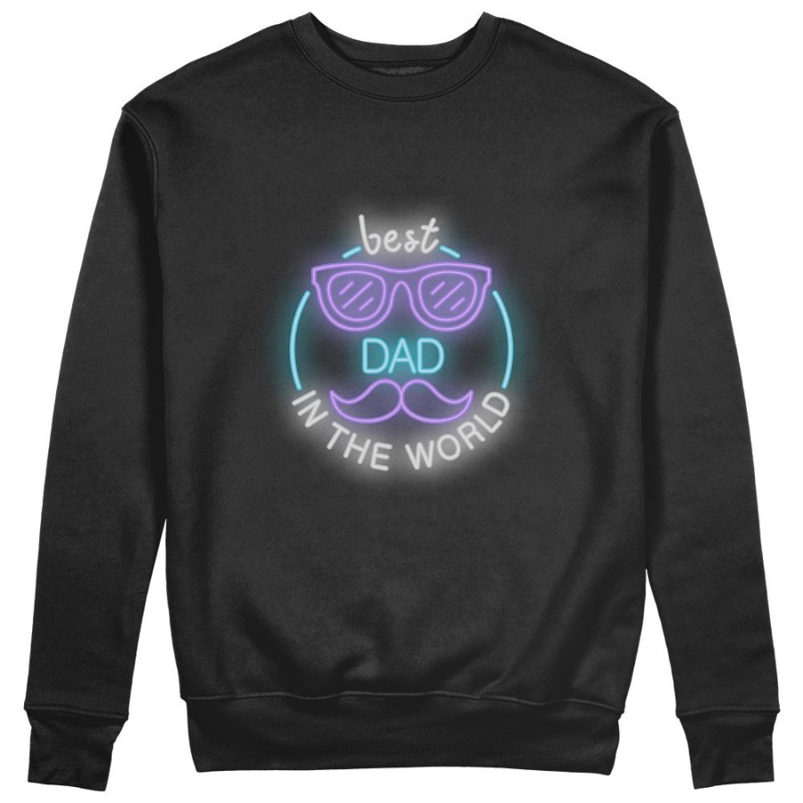Felpa uomo best dad in the world neon Per il papà