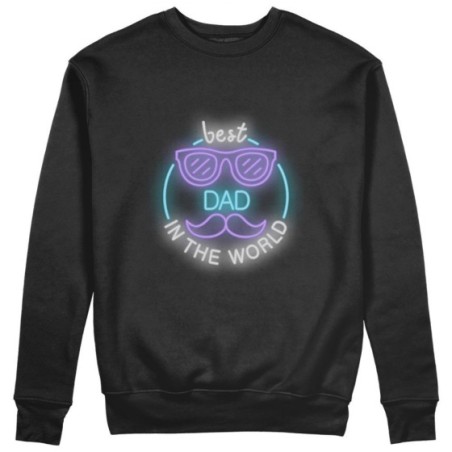 Felpa uomo best dad in the world neon Per il papà