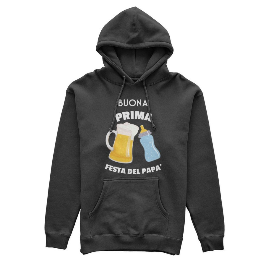 Felpa uomo buona prima festa del papà birra e latte Per il papà