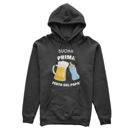 Felpa uomo buona prima festa del papà birra e latte Per il papà