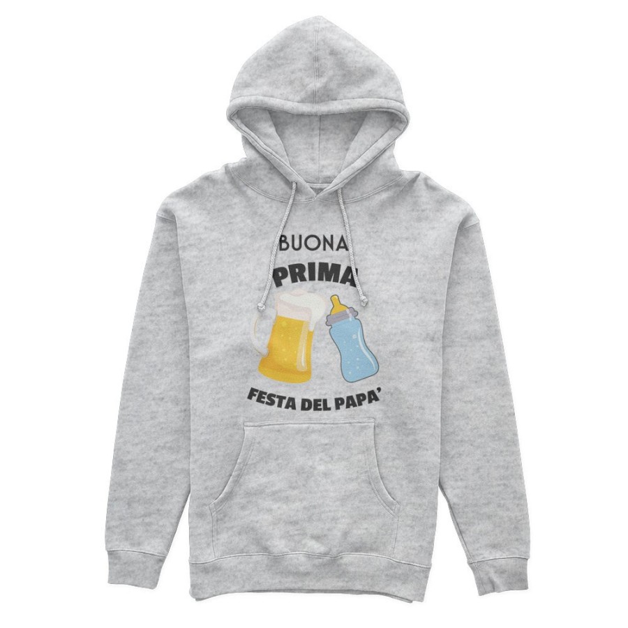 Felpa uomo buona prima festa del papà birra e latte Per il papà