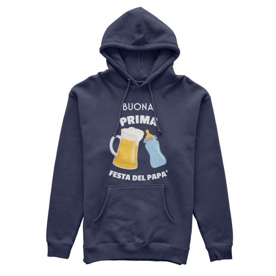 Felpa uomo buona prima festa del papà birra e latte Per il papà