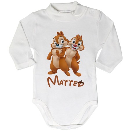 Body lupetto neonato personalizzato con nome cip e ciop