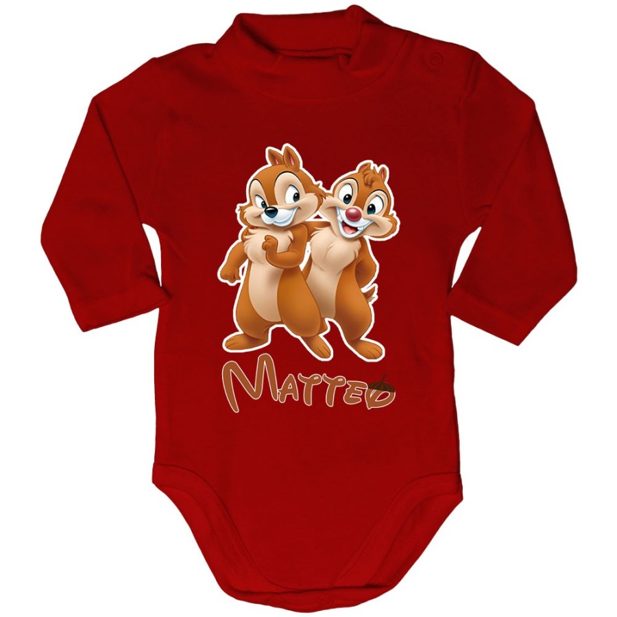 Body lupetto neonato personalizzato con nome cip e ciop Cartoon