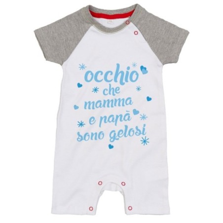 Pagliaccetto neonato occhio che mamma e papà sono gelosi...