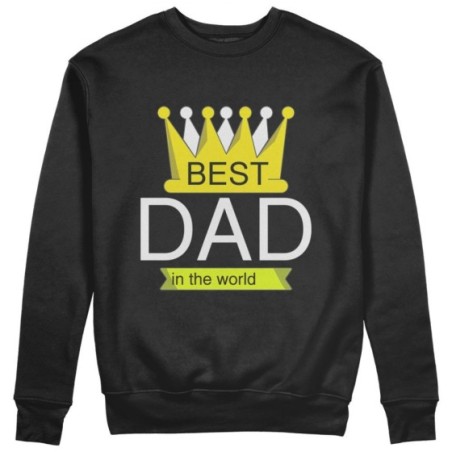 Felpa uomo best dad in the world with crown Per il papà
