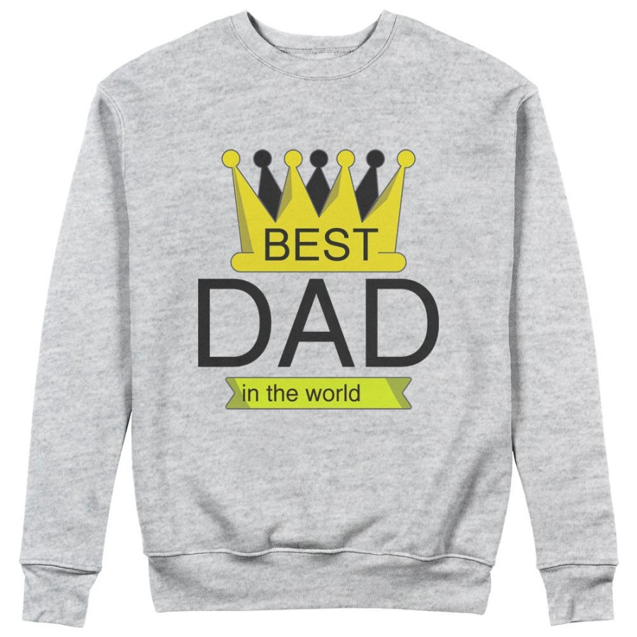 Felpa uomo best dad in the world with crown Per il papà
