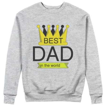 Felpa uomo best dad in the world with crown Per il papà