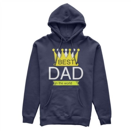 Felpa uomo best dad in the world with crown Per il papà