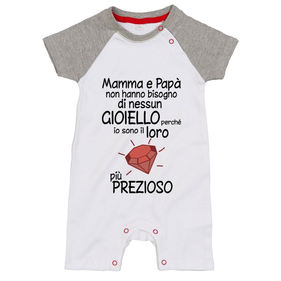 Pagliaccetto mamma papà non hanno bisogno di nessun gioiello perchè sono suo diamante più prezioso Per la famiglia