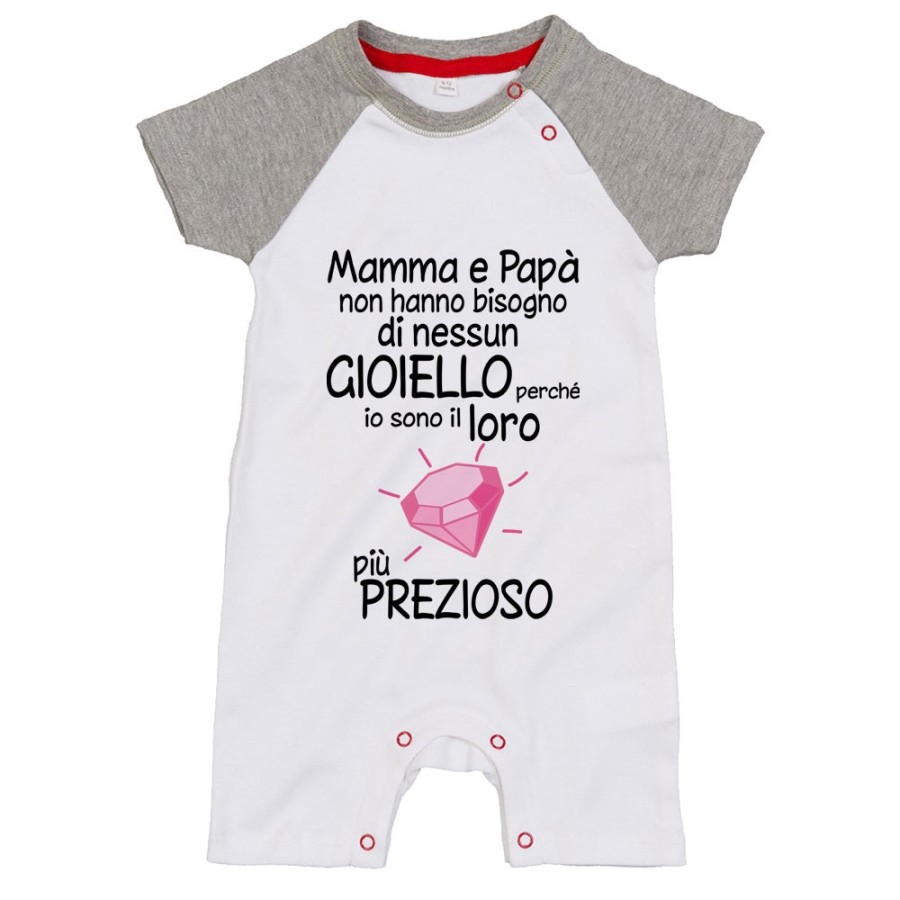 Pagliaccetto mamma papà non hanno bisogno di nessun gioiello perchè sono suo diamante più prezioso Per la famiglia