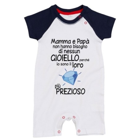 Pagliaccetto mamma papà non hanno bisogno di nessun gioiello perchè sono suo diamante più prezioso Per la famiglia