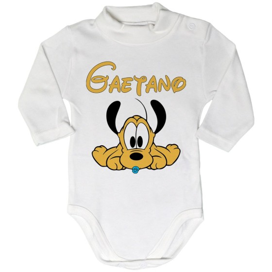 Body lupetto neonato personalizzato con nome baby pluto Cartoon