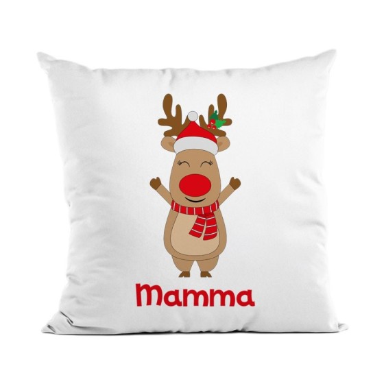 Cuscino personalizzabile con nome mamma rudolph papà rudolph Natale