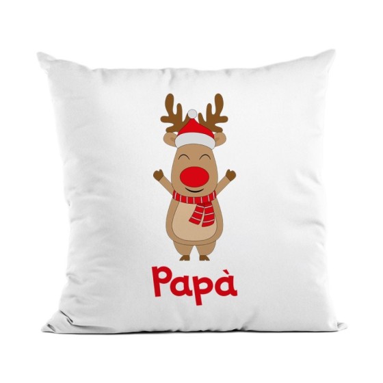Cuscino personalizzabile con nome mamma rudolph papà rudolph Natale