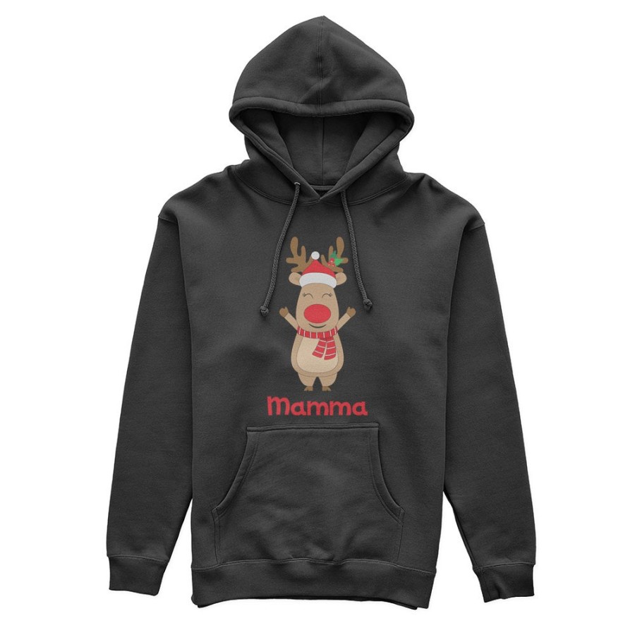 Felpa donna personalizzabile con nome mamma rudolph Natale