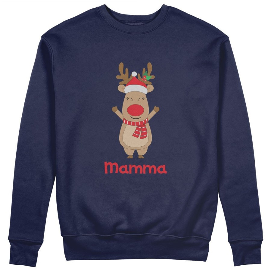 Felpa donna personalizzabile con nome mamma rudolph Natale