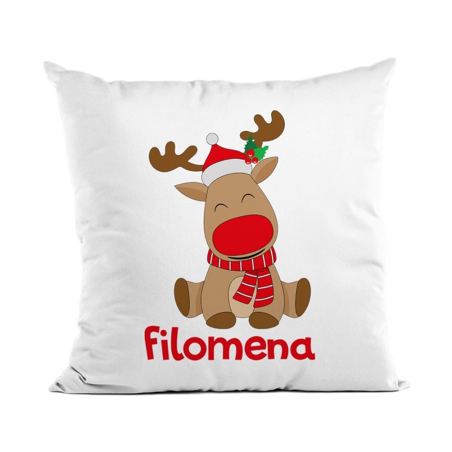 Cuscino personalizzabile con nome baby rudolph Natale