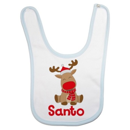 Bavaglino neonata personalizzabile con nome baby rudolph Natale