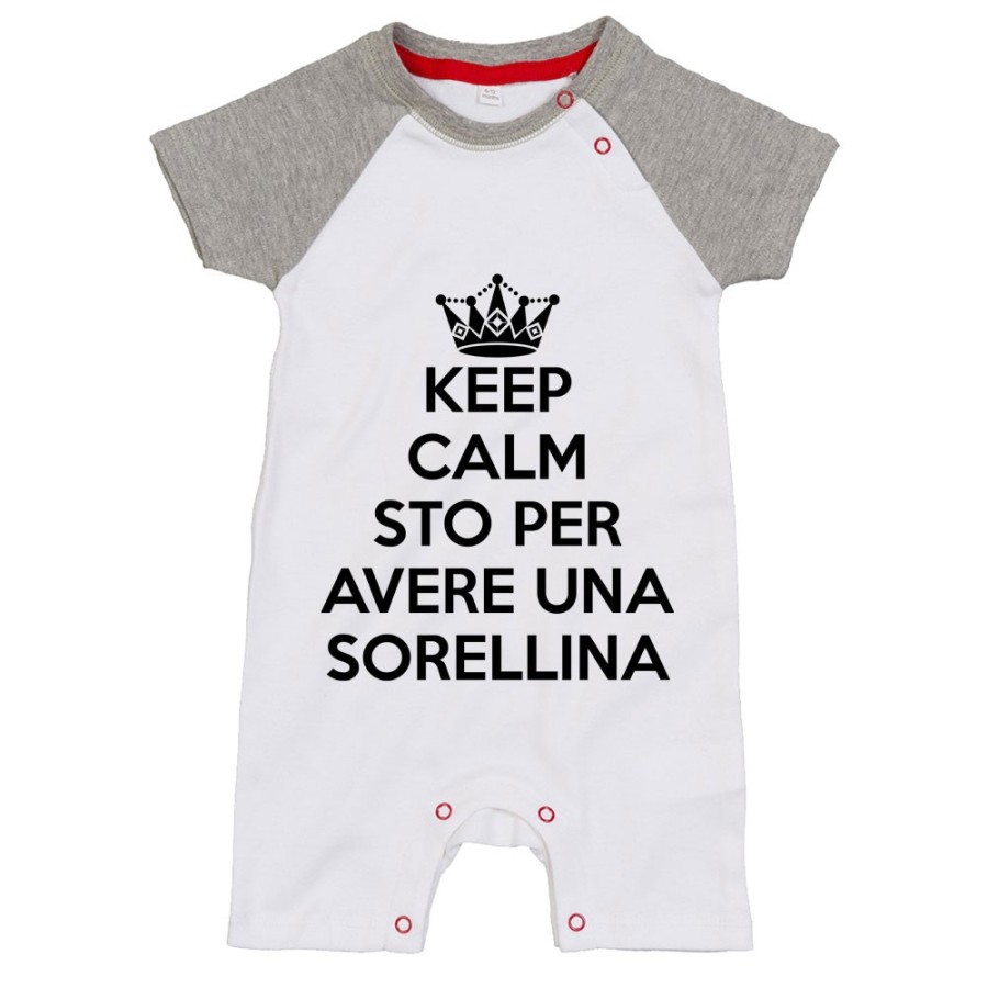Pagliaccetto neonato keep calm sto per avere un fratellino una sorellina Per la famiglia