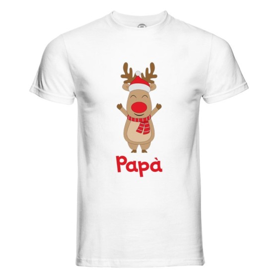 T-shirt uomo personalizzabile con nome papà rudolph Natale