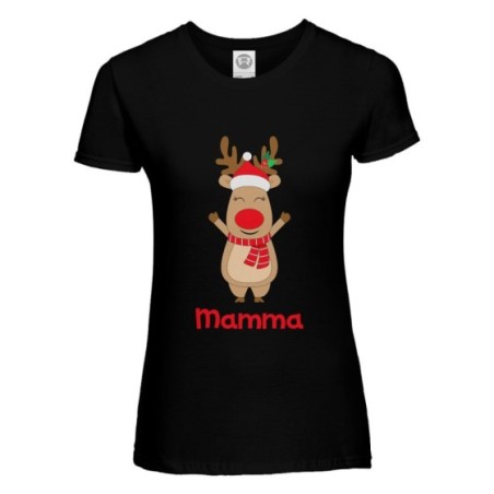 T-shirt donna personalizzabile con nome mamma rudolph Natale