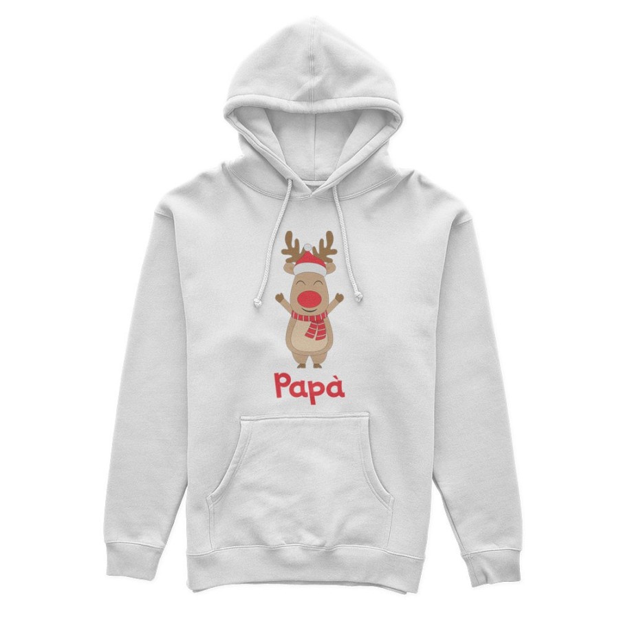 Felpa uomo personalizzabile con nome papà rudolph Natale